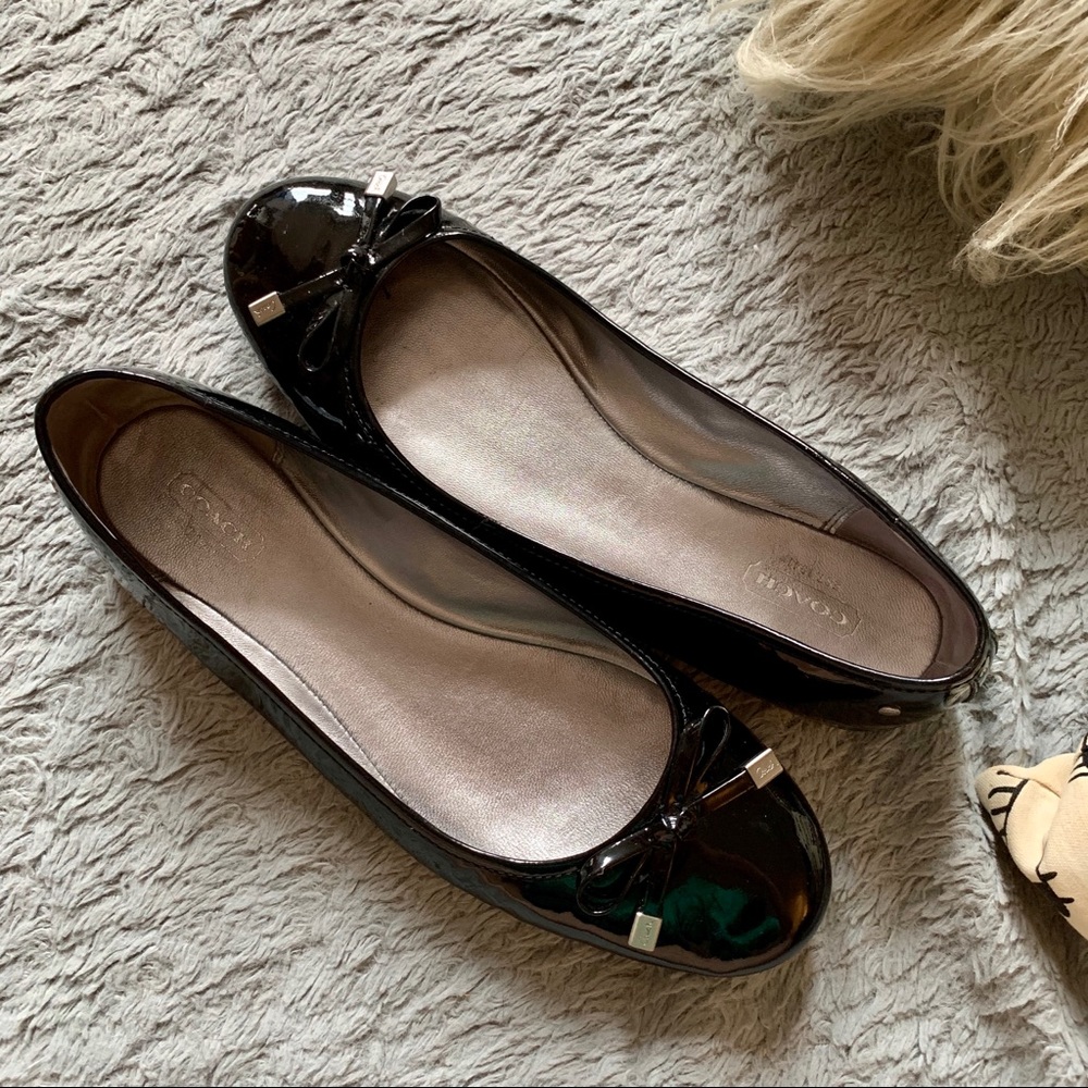 EUC Coach Dotty Patent Leather Ballet Flats